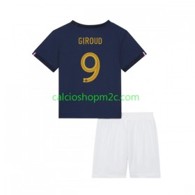 Francia Olivier Giroud 9 Bambino Maglia Prima World Cup 2022 Manica Corta (+ Pantaloncini)
